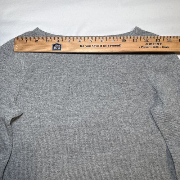 Talbots Petite Sweater Womens P Gray Pure Cashmere Pullover Crewneck Soft Knit - Picture 3 of 12
